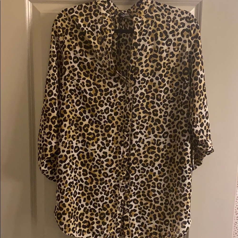 Leopard button down